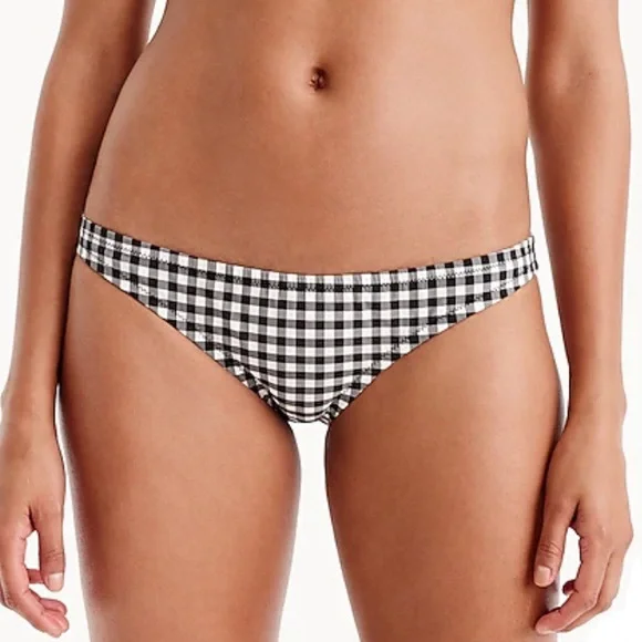 J. Crew Bikini Bottom M L Lowrider Gingham - Picture 1 of 14